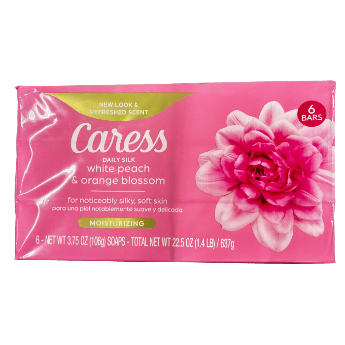 Caress Daily Silk Soap Bars, White Peach And Silky Orange Blossom , 4 Oz, 6 Ea